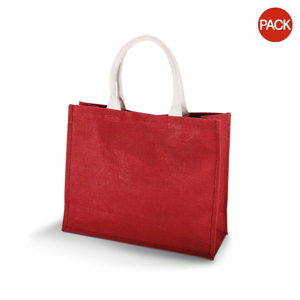 Kimood Womens/Ladies Jute Beach Bag (Pack Of 2) - Wine - One Size Red