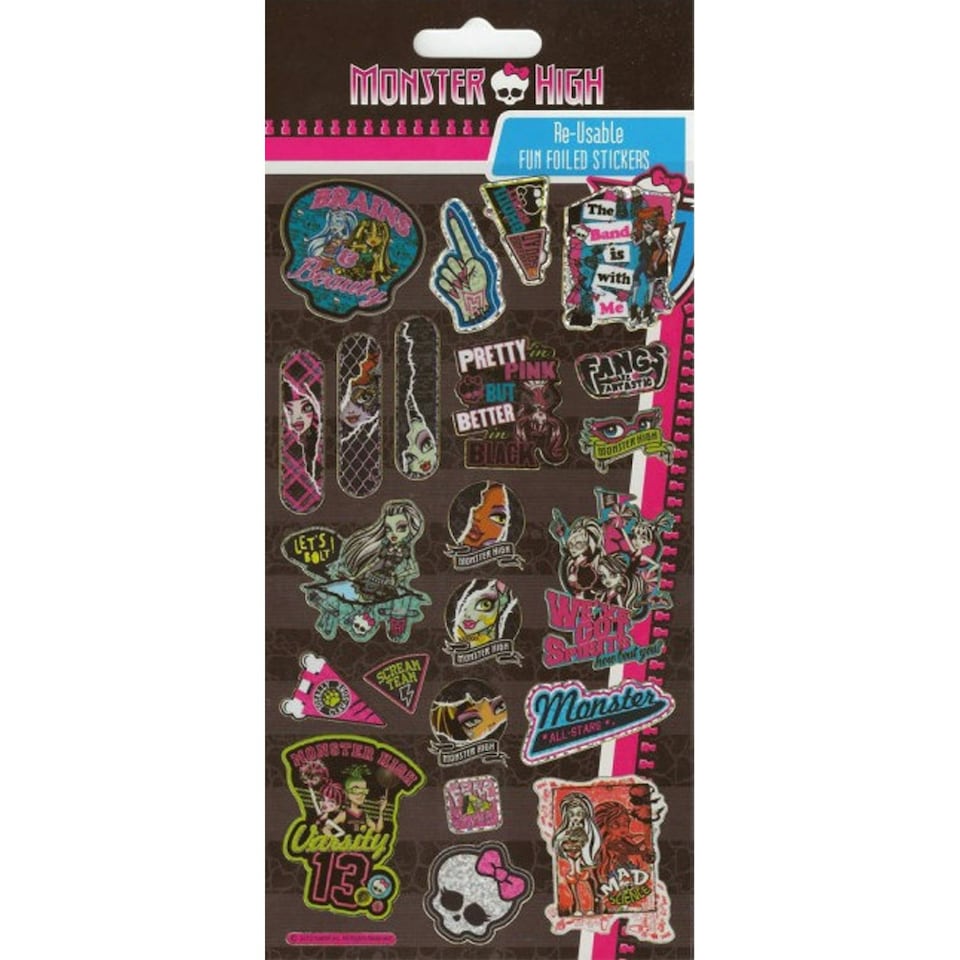 Monster High Logo Stickers - Black/Multicoloured - One Size