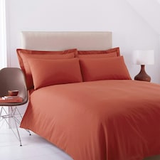 Charlotte Thomas Poetry Plain Dyed Single Terracotta Duvet Cover Set - 137 x 200cm