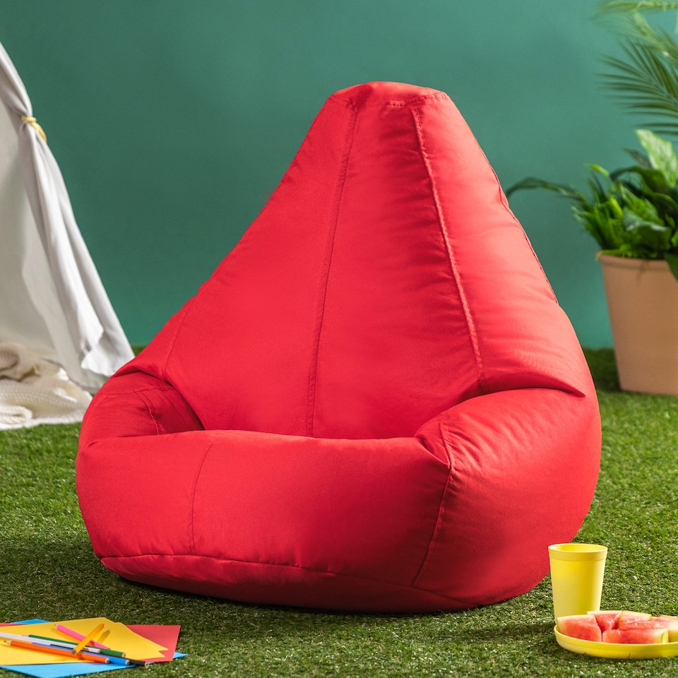 image 1 of icon Kids Recliner Beanbag Indoor and Outdoor Red Set of 2