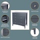 image 2 of Como 4 Drawer Chest of Drawers - Shaker Style Bedroom Storage Cabinet with Compact Design | Blue | Blue | 1