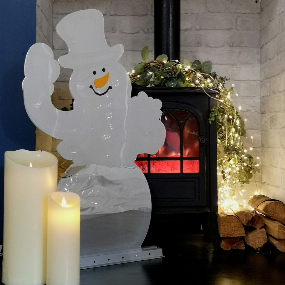 image 1 of 76cm LED Infinity Light Waving Snowman