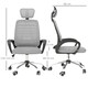 image 7 of Vinsetto Mesh Office Chair, Computer Chair with Rotatable Headrest, Grey