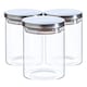 image 1 of Argon Tableware Glass Storage Jars - Silver Lid - 750ml - Modern Round Scandi Organisation Container Glass Jar - Set of 3