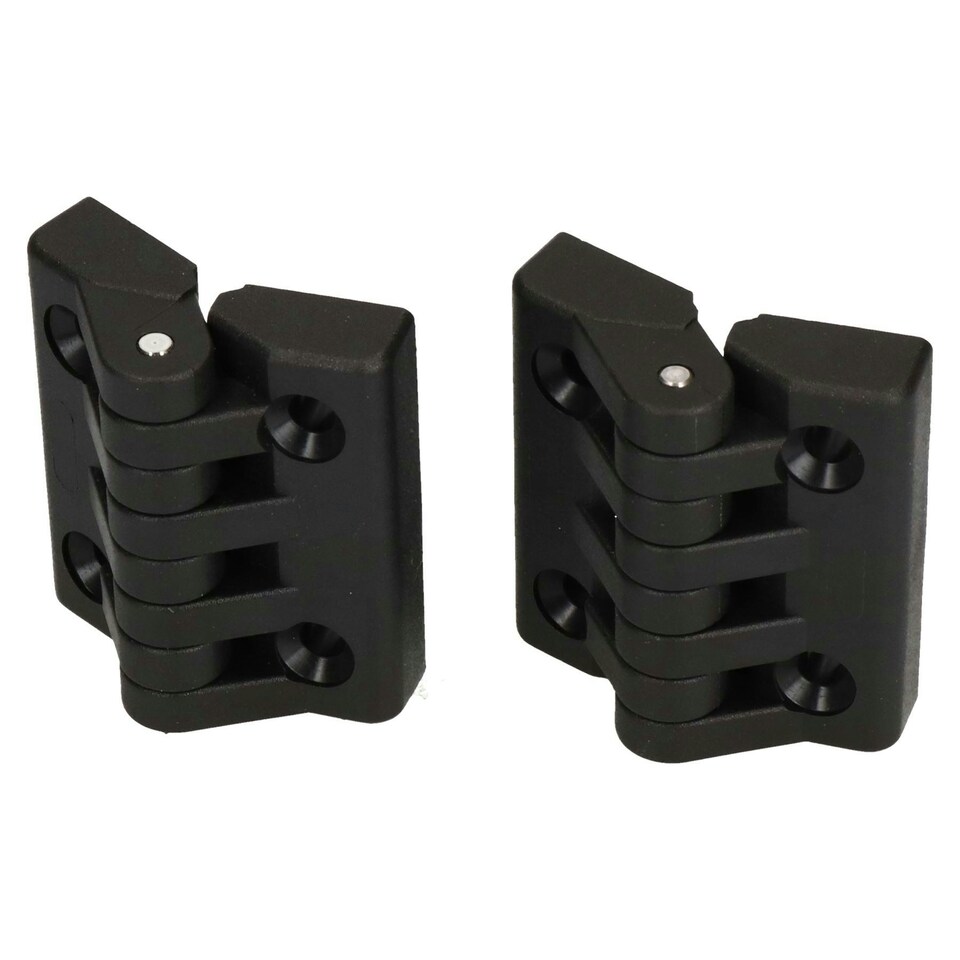 image 1 of Industrial Polyamide Plastic Hinge 64x65mm Door Hatch Locker Italian Made 2PK Black