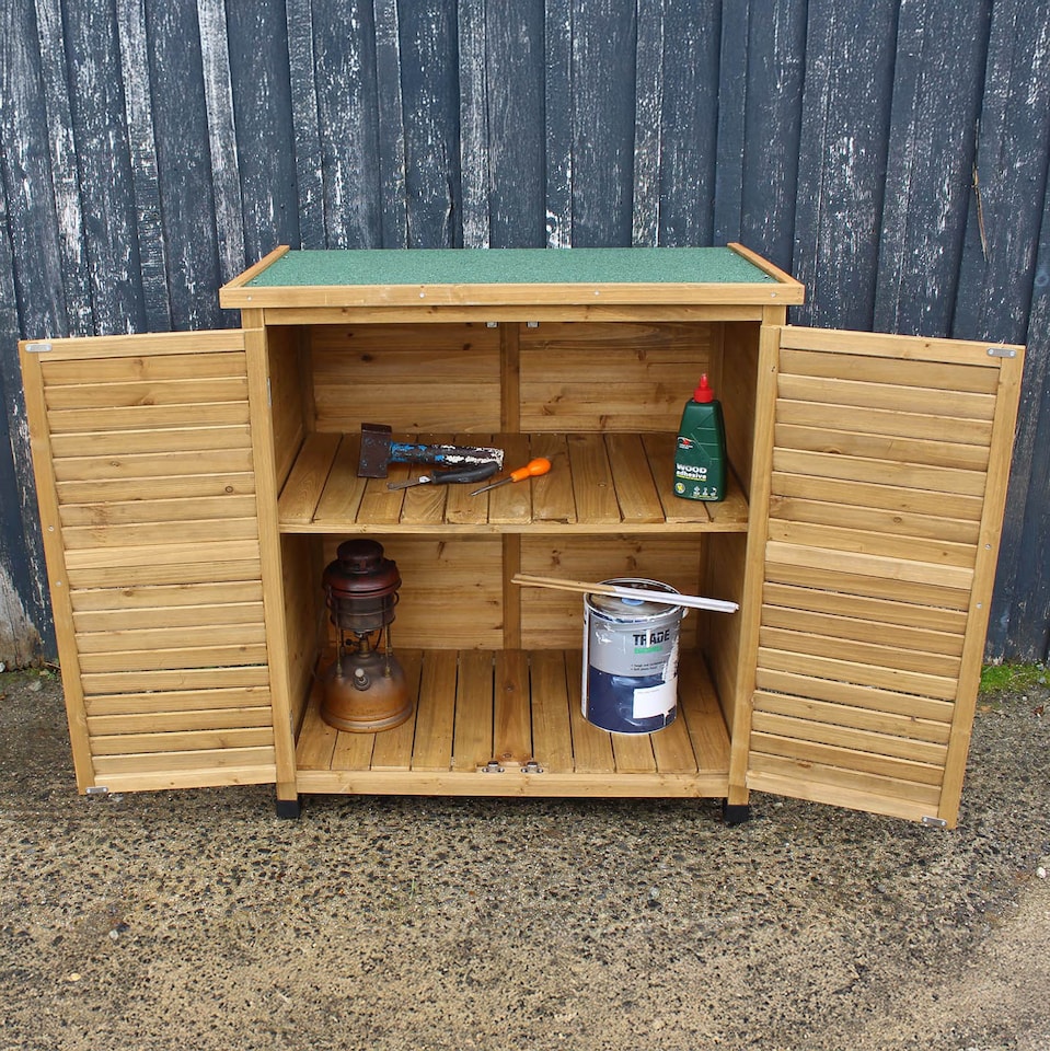 image 1 of Wooden Garden Shed Outdoor Store Cupboard Tool Storage Lawn Mower Wood Cabinet