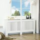 image 2 of HOMCOM Radiator Cover Painted Slatted MDF Cabinet Lined Grill 112x19x81cm