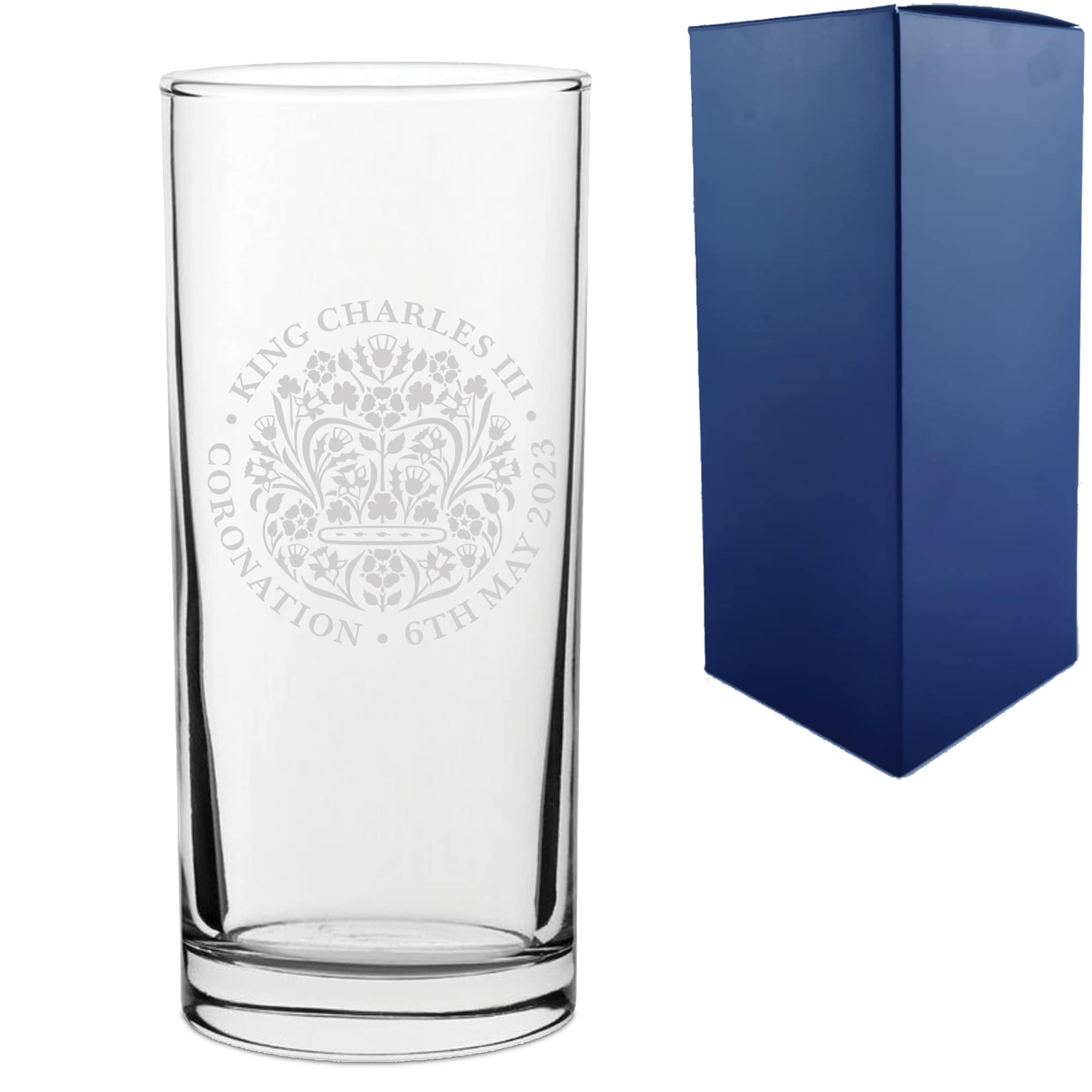 Uniqueful Personalised Commemorative Coronation of the King Hiball Tumbler in Clear
