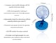 image 2 of Premier Compact USB Rechargeable Desktop Fan with Adj Head Blue