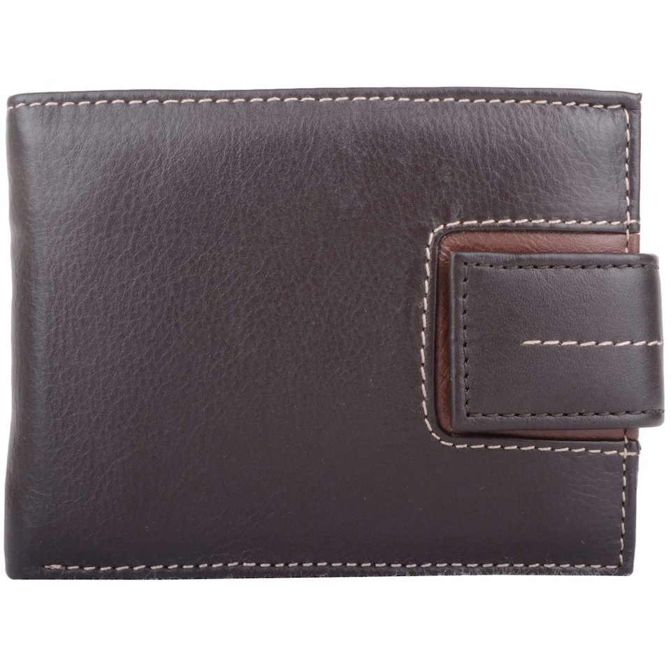 image 1 of Soft Leather Tri-Fold Money / Credit Card Holder / Wallet Brown