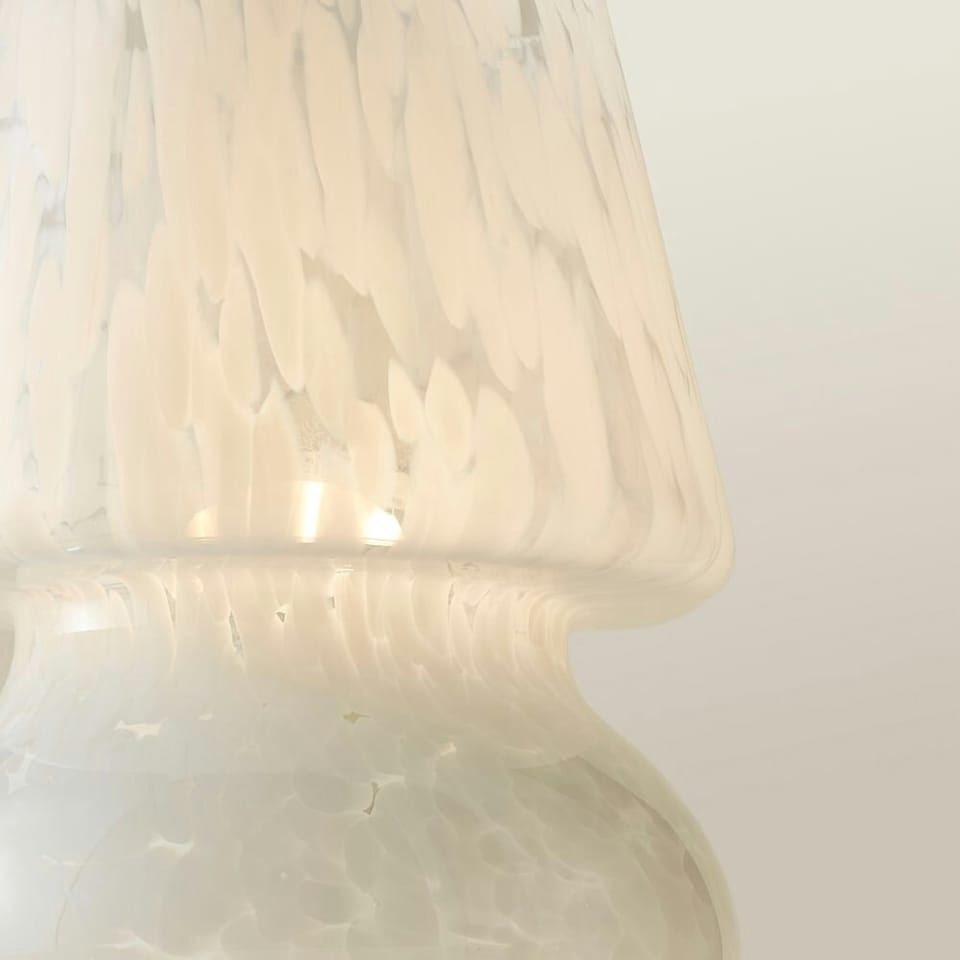 image 1 of ValueLights Beau White Confetti Glass Table Lamp | White