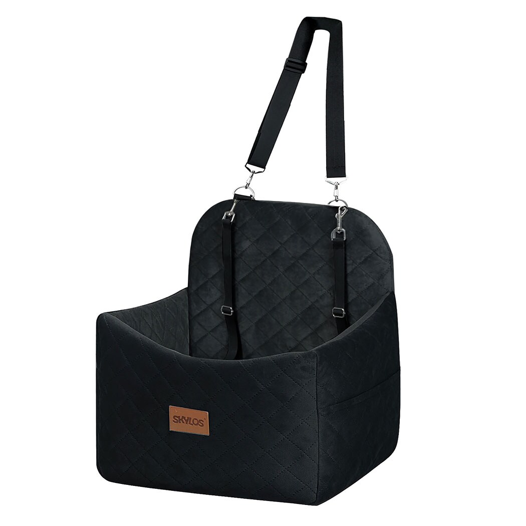 Skylos Pet Booster Dog Car Seat Travel Carrier Bed Bag Basket Puppy | Black | Black