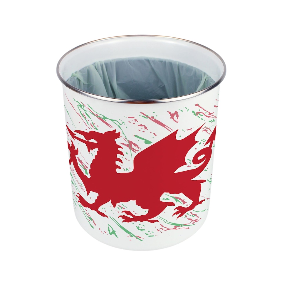 image 1 of Welsh Dragon Food Waste Caddy - Metal 2L Decorative Kitchen Compost Bin