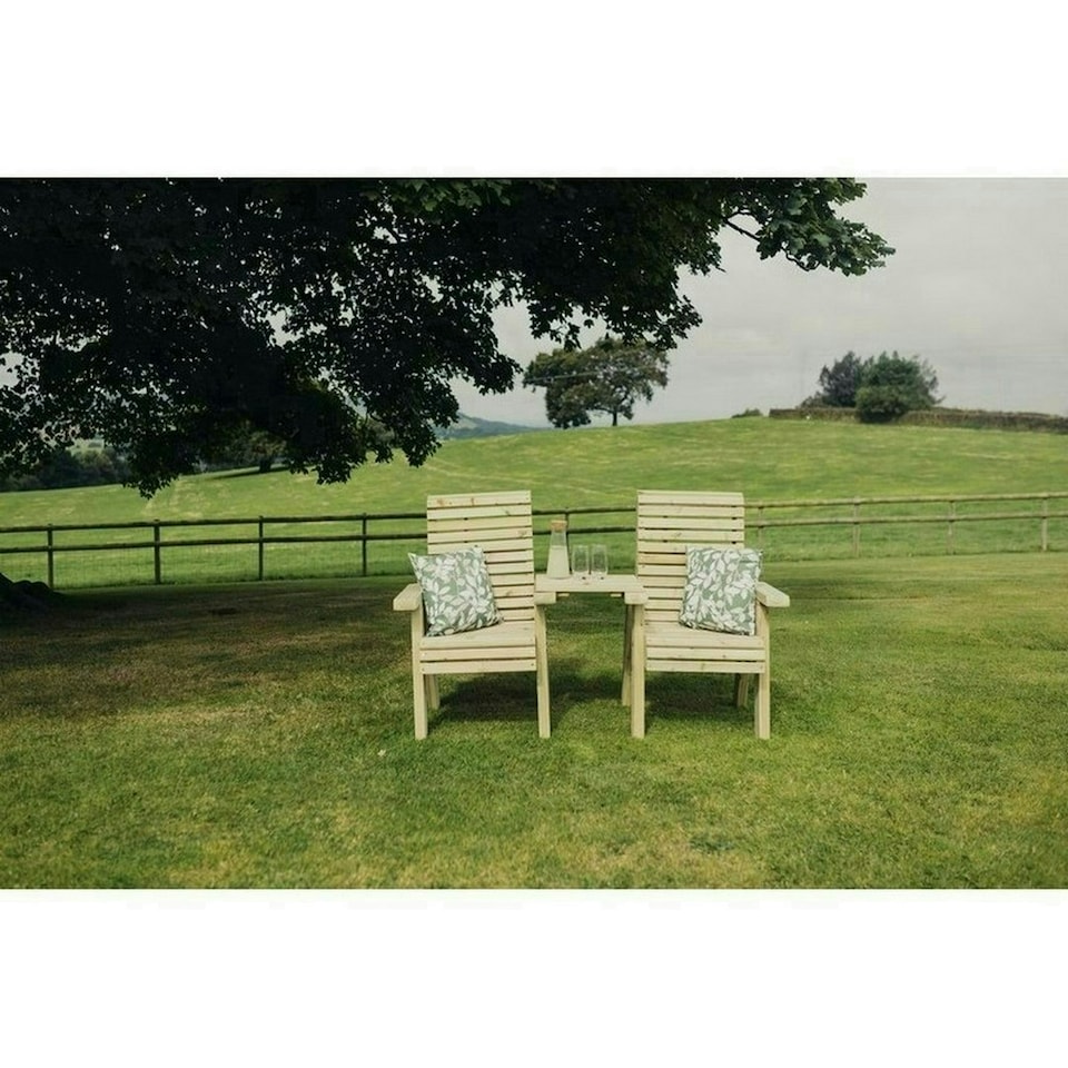 image 1 of Ergonomical Companion Seat, Love Seat Chair Set - L74 x W170 x H105 cm - Fully Assembled - Set of Waterproof Cushions Included