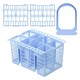image 5 of SPARES2GO Cutlery Basket Cage for Hisense Dishwasher (Blue, 220 x 208 x 160mm)