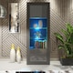 image 2 of Display Cabinet Bookcase Sideboard Storage Cabinet Cupboard Grey High Gloss LED 170cm