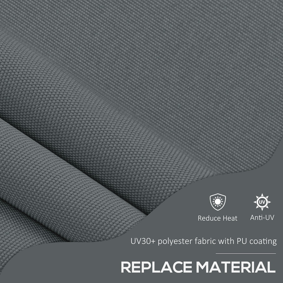 image 1 of Outsunny 2 x 1.2m Freestanding Retractable Awning, Non-Screw Garden Awning Grey