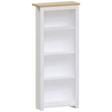 Vida Designs Arlington 4 Tier Bookcase Shaker Style Display Storage, White & Oak