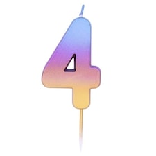 Number 4 Rainbow Ombre Pick Birthday Candle 11cm