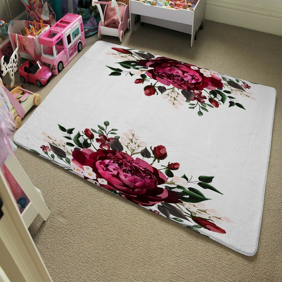 image 1 of Open Roses (Rug) Pink | XL: 160x230cm