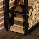 image 8 of HOMCOM Metal Firewood Log Holder Tall Firewood Rack Indoor Outdoor Fireplace Wood Storage Shelf with Side Rails, RustResistant, Black, 60W x 25D x 150H cm