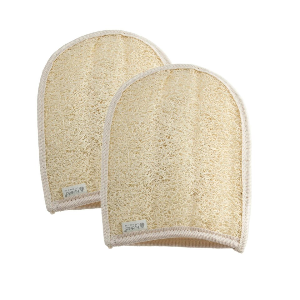 image 1 of Hydréa London Organic Egyptian Loofah Spa Mitt - Dual Sided - 2 Pack
