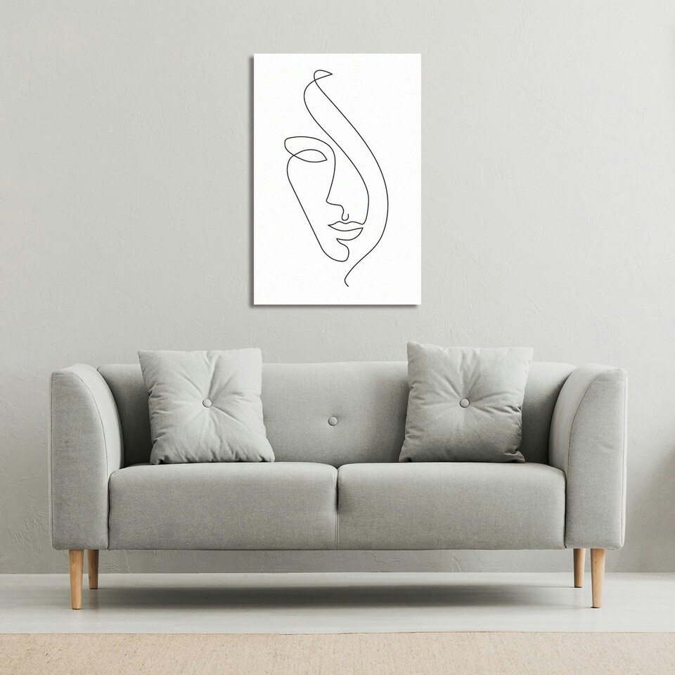 image 1 of Line Face drawing (Canvas Print) 61 x 91 x 4cm