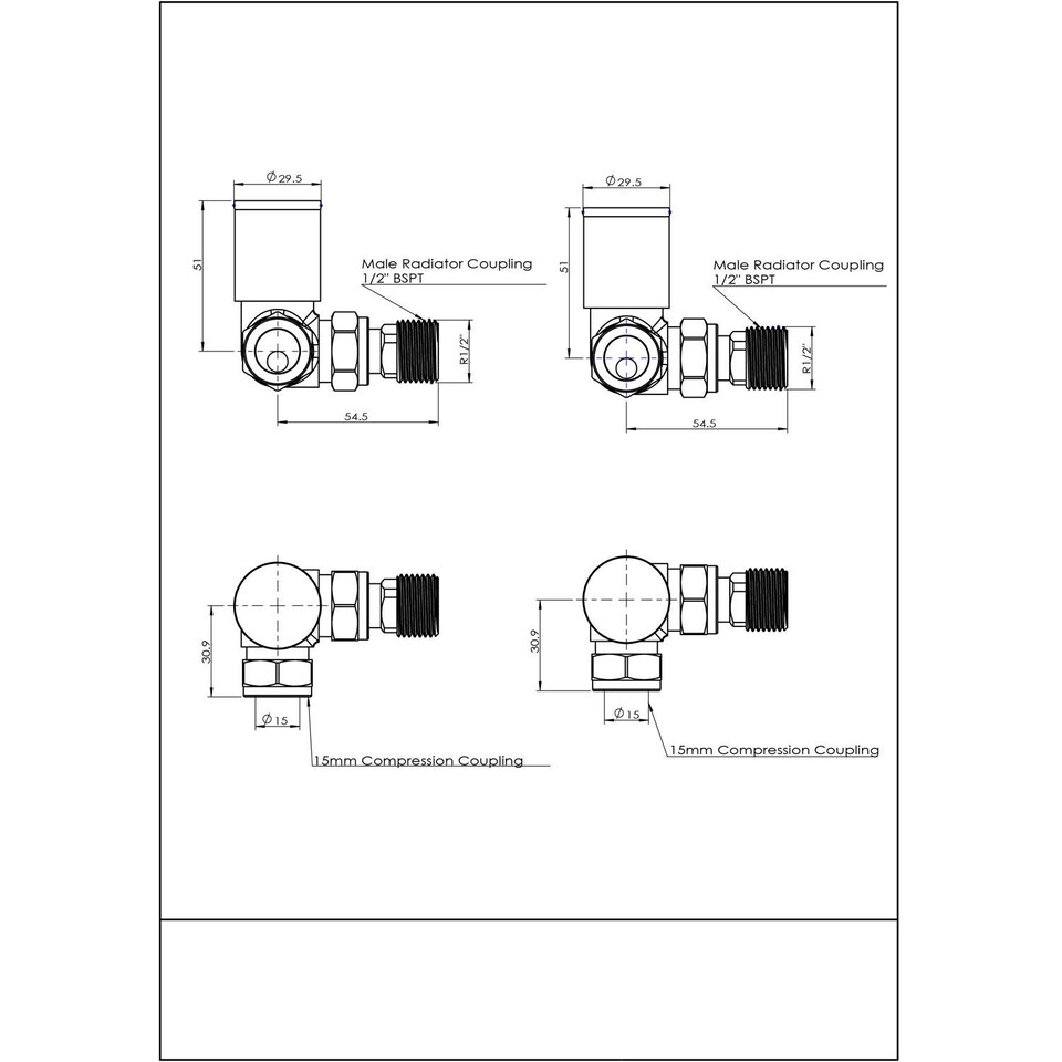 image 1 of Round Radiator Valve Corner - White - 10mm
