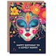 image 1 of Floral Headdress Love Hearts Flowers Nanny Birthday Card