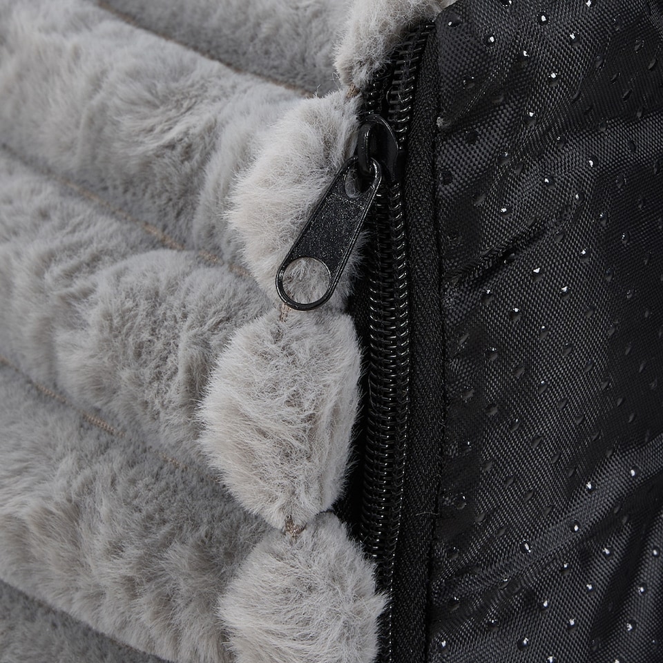 image 1 of Living and Home Plush Pet Sofa Bed with Removable Cover, Soft Cushion for Cats & Dogs | Grey | L