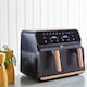 image 3 of Neo Black Copper Gold Black Dual Twin Zone Double Drawer Electric Air Fryer | Black | Black | 1