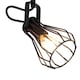 image 7 of COSYLYTE Kendan 3 Light Matt Black Wire Shade Spotlight with Wooden Backplate | Black | Walnut wood | 1