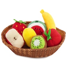 The Magic Toy Shop Fabric Fruit Basket Toy Set Role Play Educational Toys for Toddlers