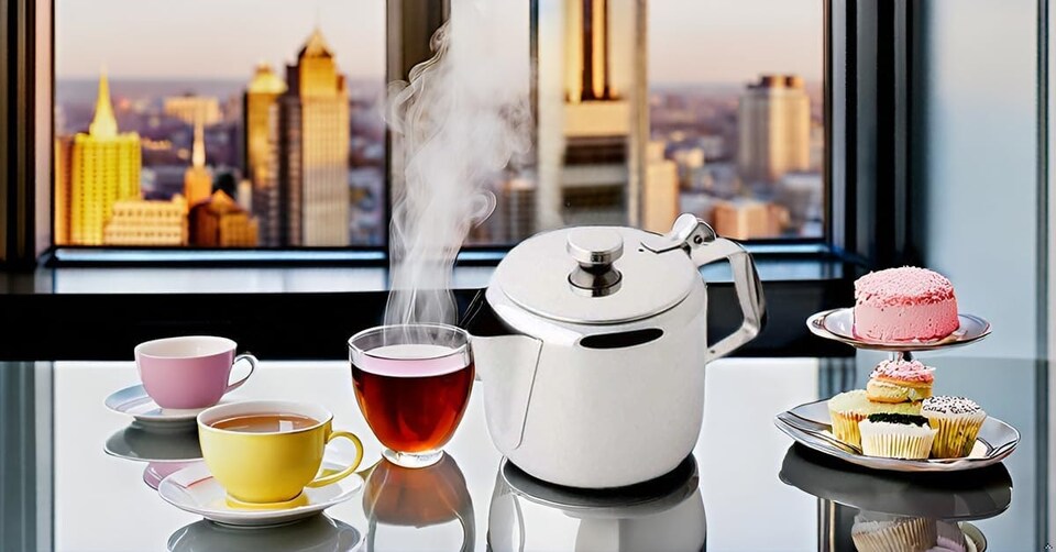 image 1 of Stainless Steel Tea Pot, Silver, 1500ml Mirror Polished, Hinged Lid, Dish Washer Safe