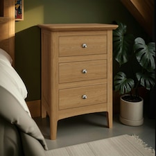 Newark Ash 3 Drawer Bedside