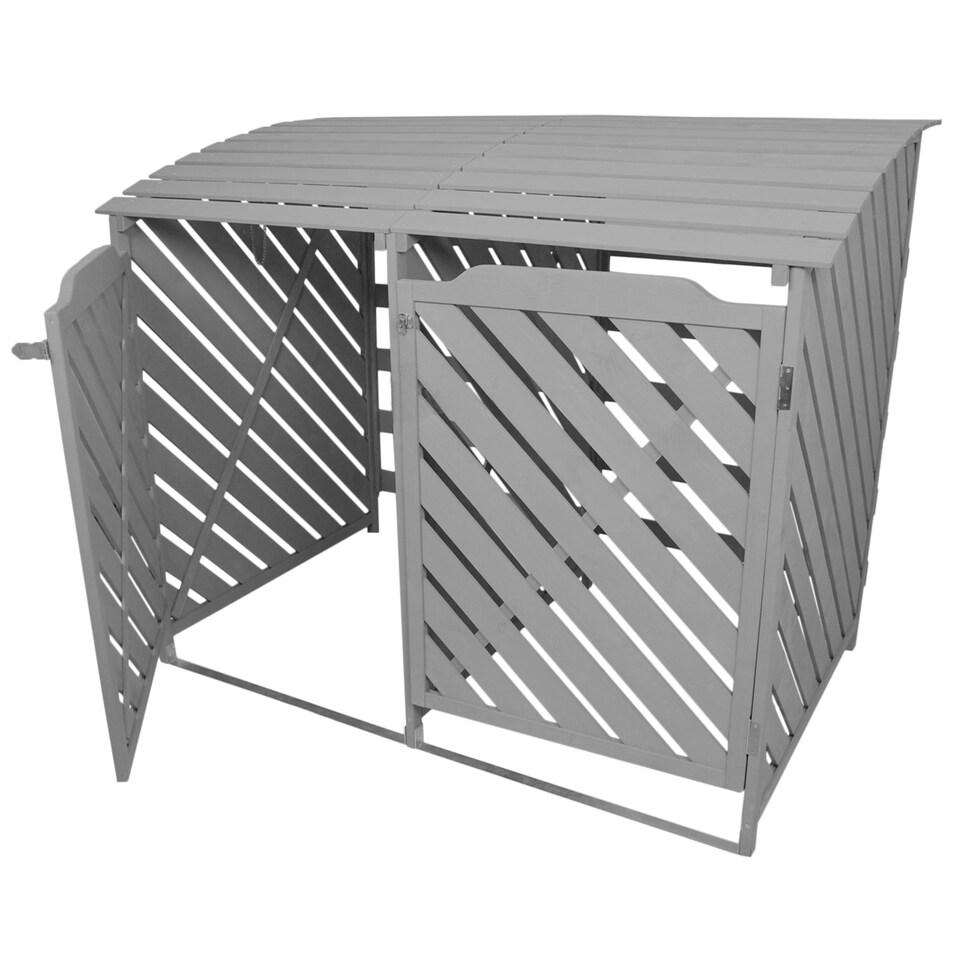 image 1 of Grey Wash Double Wheelie Bin Storage