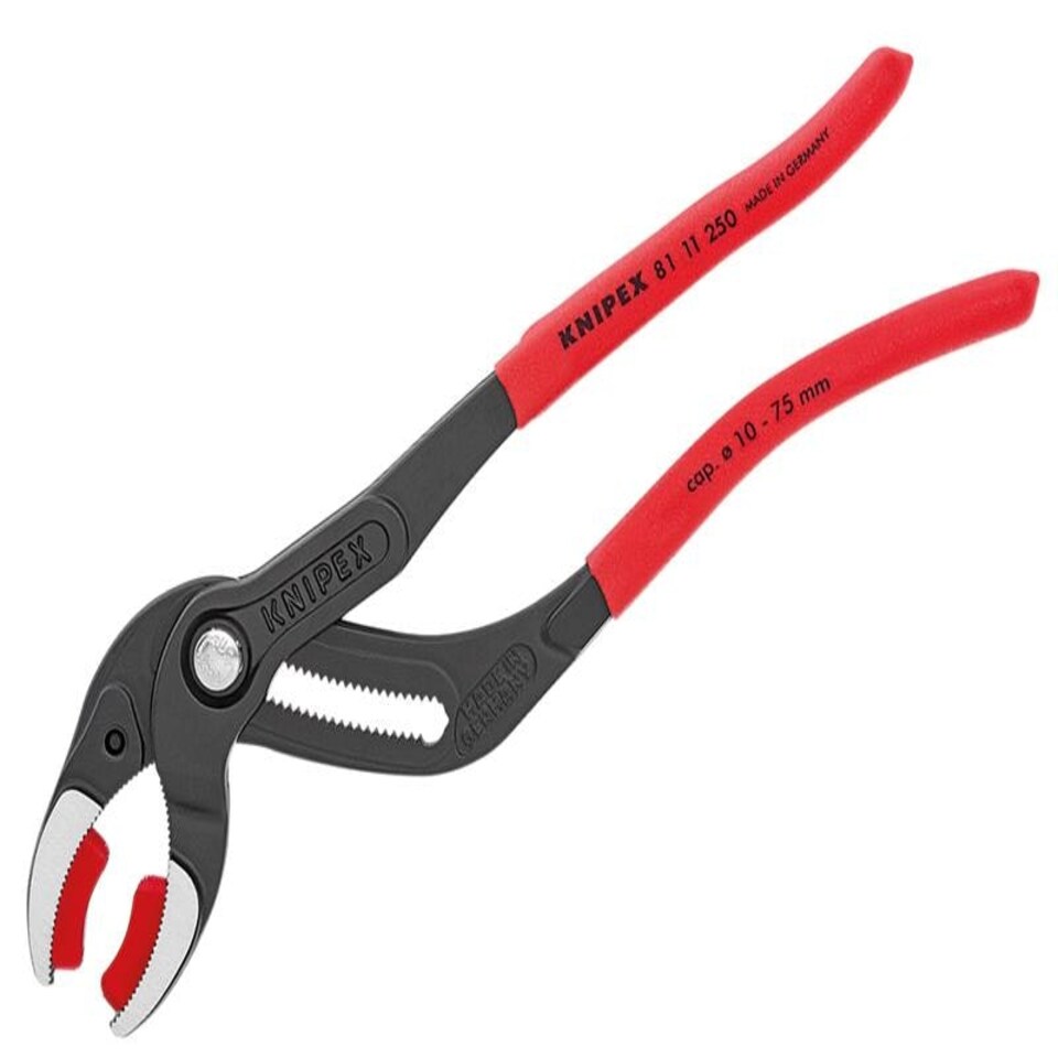 KNIPEX Plastic Pipe Grip Pliers Plastic Jaws Black 250Mm - 75Mm Capacity