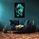 image 2 of Surreal dark, chrome, cyan, peony flower (Canvas Print) 91cm x 91cm