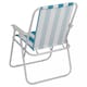 image 3 of Garden Patio Metal Folding Spring Deck Chairs Camping Beach Picnic Outdoor Seats | Black | 4 x White & Blue Stripe