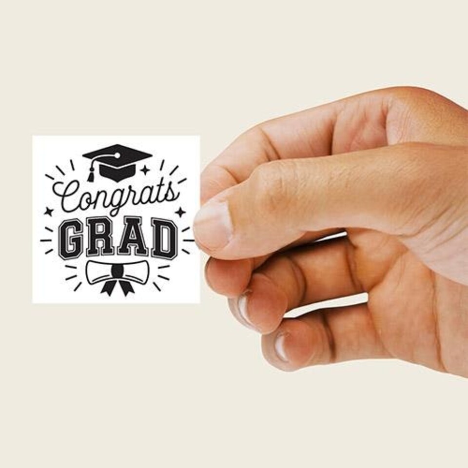 image 1 of Graduation Congrats Grad Square Stickers 65mm - Sheet of 12