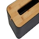image 5 of Interiors by Premier Black Bamboo Tissue Box, Rectangular Tissue Holder With Detachable Lid, Reusable Paper Tissue Box For Desk