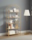 image 3 of 5 Tier Glass Shelf Arched Display Storage Unit with Steel Frame for Home Decor Use