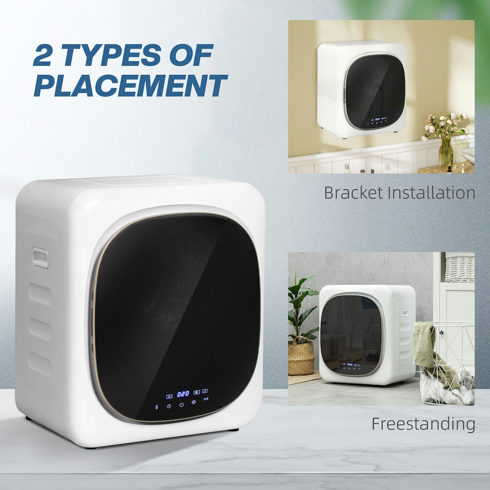 image 1 of HOMCOM 4kg 800W Vented Tumble Dryer with Deodorize, Smart Mode