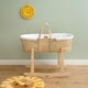 image 2 of Clair de Lune Organic Palm Moses Basket With Rocking Stand - White