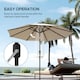 image 7 of Outsunny 2.7m Garden 24 LED Light Parasol Solar Outdoor Tilt Sun Umbrella Patio Club Party Event Manual Sun Shade w Hand Crank and 8 Ribs, Offwhite