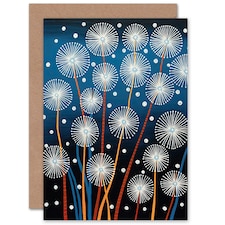 Dandelion Fireflies Abstract Him Her Birthday Card