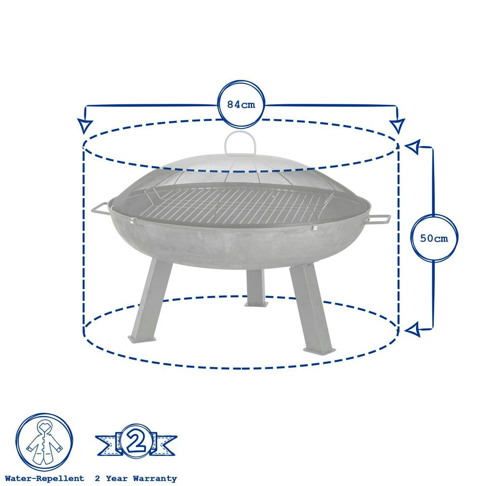 image 1 of Redwood Round Heavy-Duty Fire Pit Cover - 85cm - Black