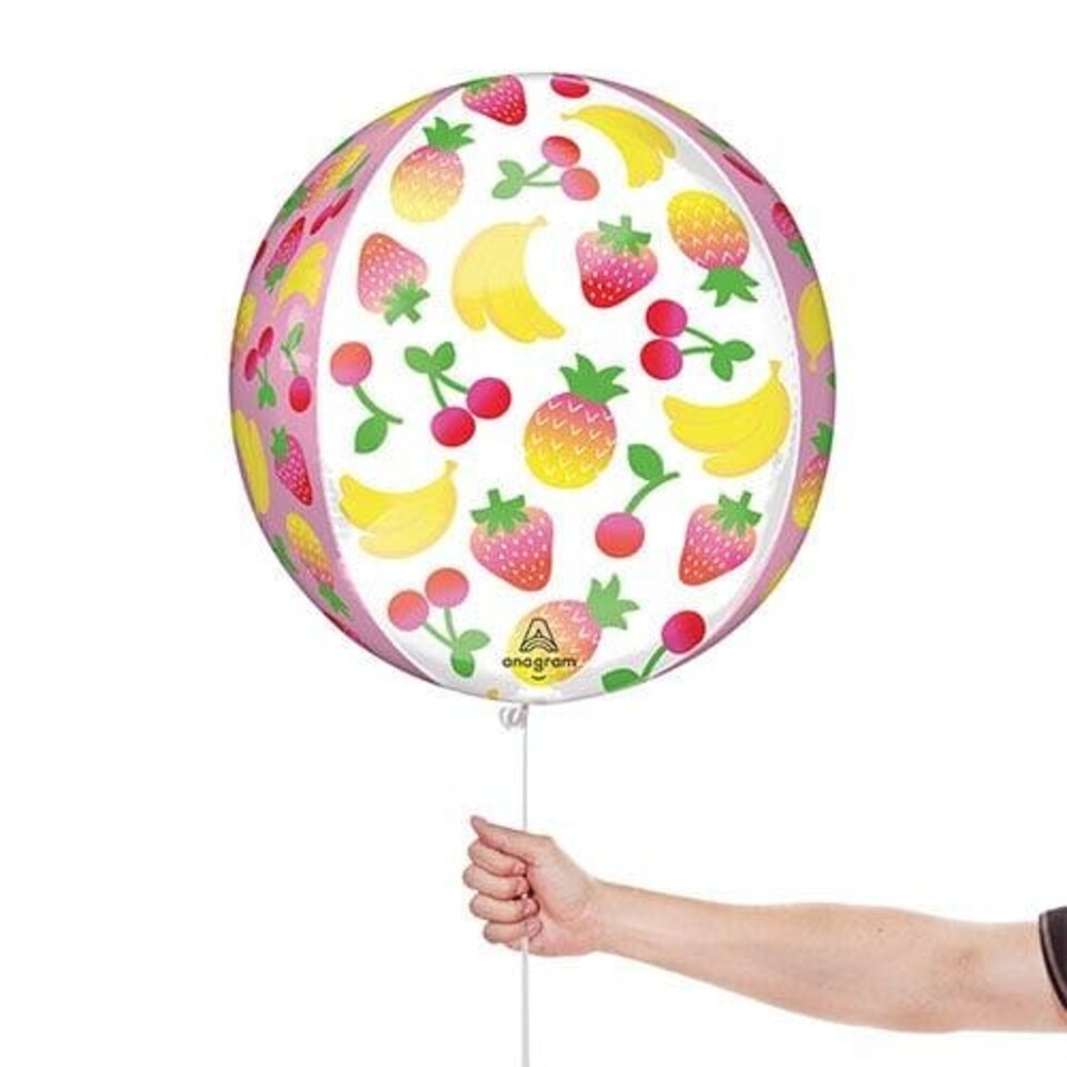 image 1 of Sweet Summer Fruity Mix Orbz Foil Helium Balloon 38cm / 15 in Multi