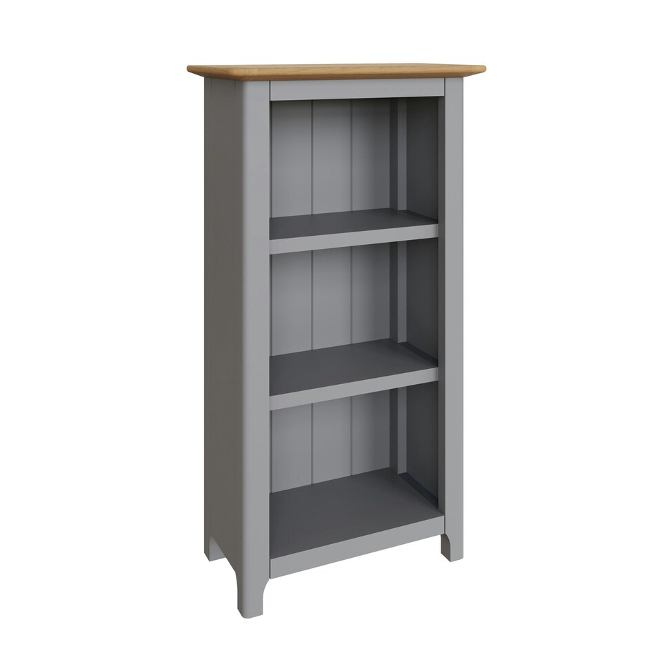 image 1 of Taberno Oak 3 Tier Bookcase Dove Grey Grey