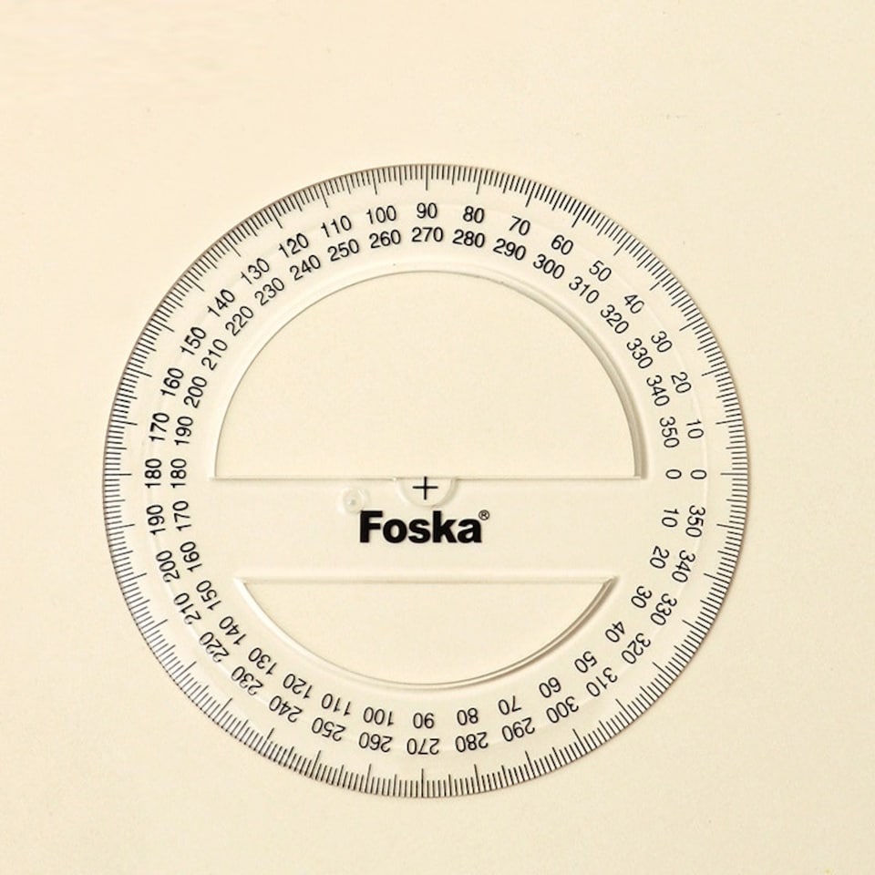 image 1 of 360 Degree 10cm School Transparent Plastic Protractor Ruler